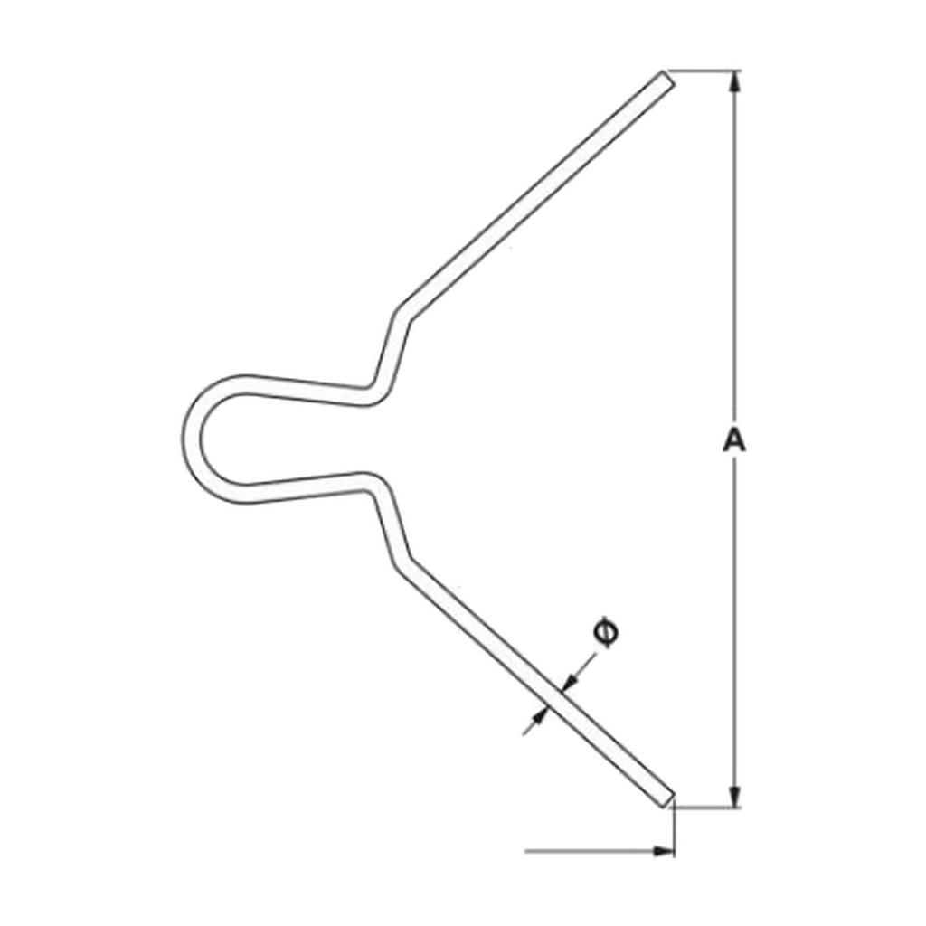 [SNR-LB-CH-1-015x026] Klemmhaken Federstahl für SNR-LB-Lochleisten (61.0mm D 1.5mm)