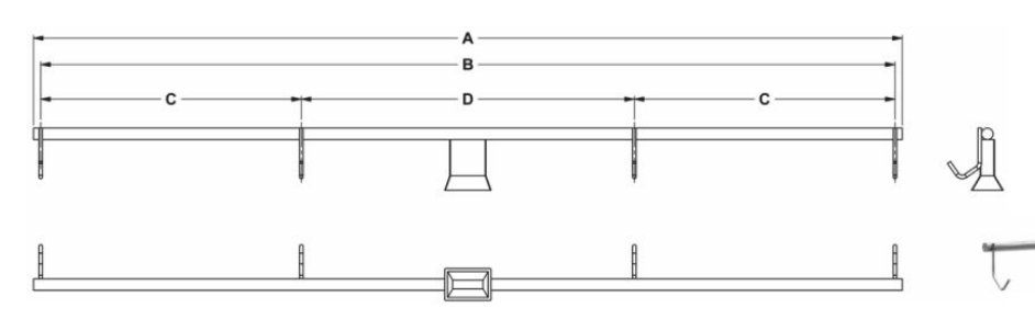 Hakenleiste für Aufnahmegestell SNR-1 Rundstahl 6,0 mm