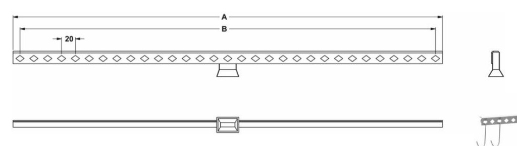 Lochleiste für Aufnahmegestell SNR-1 Rundstahl 6,0 mm