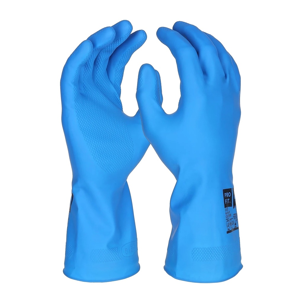 [176-7] Latex Haushaltshandschuhe, Standard-Qualität, 30 cm, blau 7 (7)